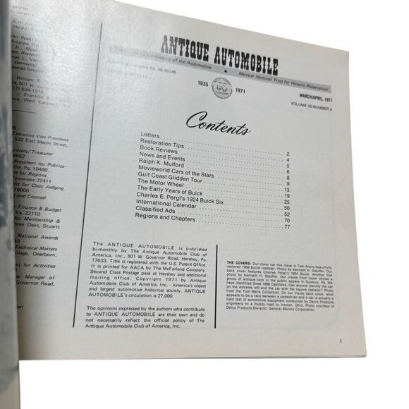 Antique Automobile 1971 Magazine March-April Volume 35 Issue 2 - Picture 4 of 4